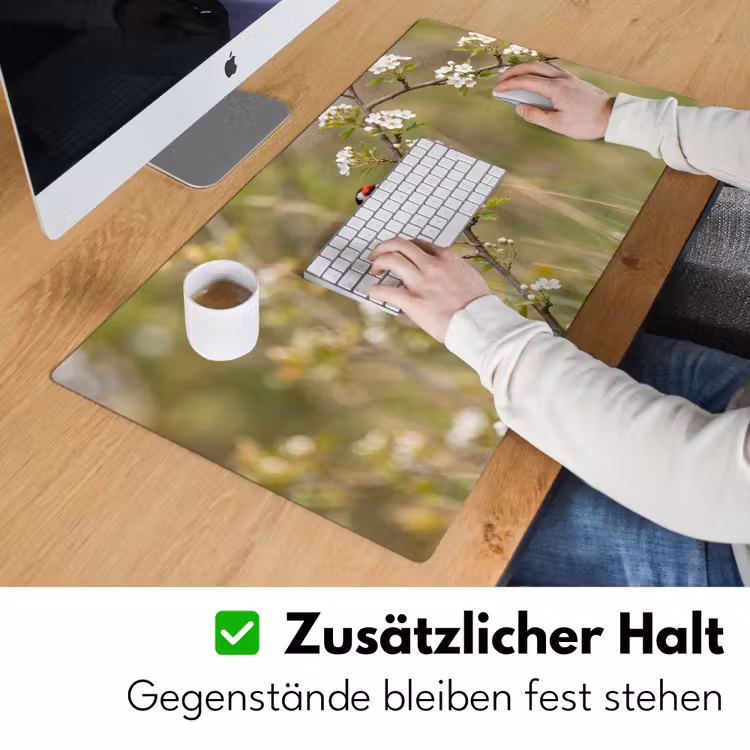 Putter - Bloesem - Lente - Natuur - Kleurrijk Muismat XXL klein -ysfeer3_duits