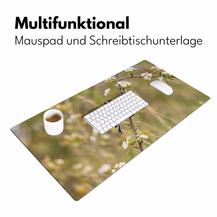 Putter - Bloesem - Lente - Natuur - Kleurrijk Muismat XXL klein -ysfeer4_duits