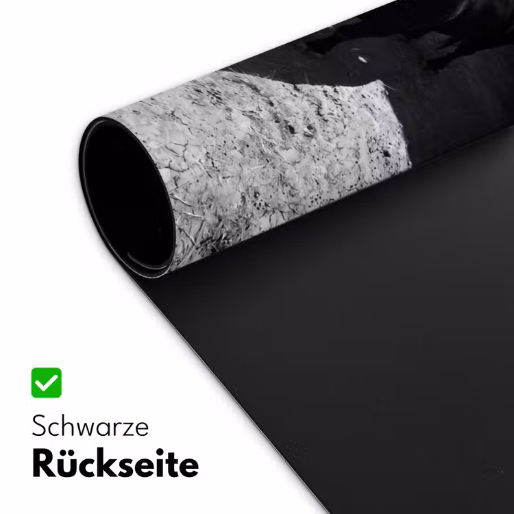 Stier - Schaduw - Dieren - Contrast - Zwart-wit Muismat XXL klein -ysfeer2_duits