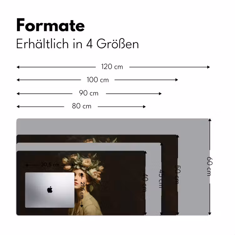Bloemenstilte - Vrouw - Portret Muismat XXL klein -ysfeer5_duits