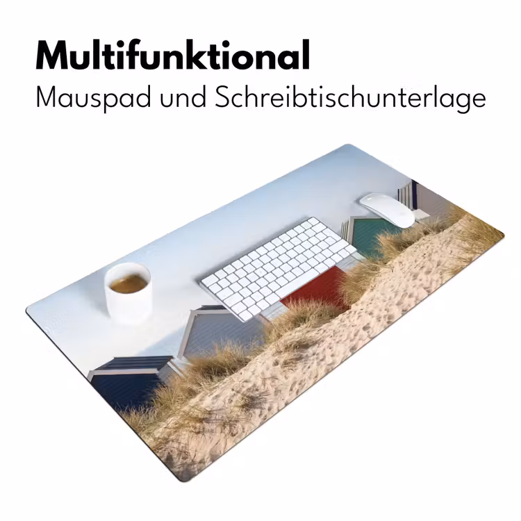 Strand - Huisjes - Kleurrijk - Duinen Muismat XXL klein -ysfeer4_duits