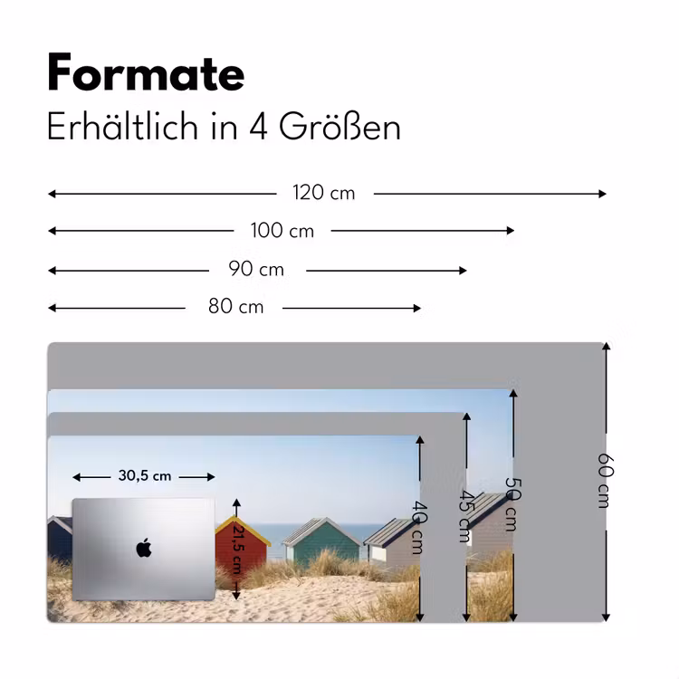 Strand - Huisjes - Kleurrijk - Duinen Muismat XXL klein -ysfeer5_duits