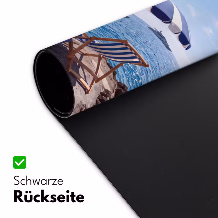 Schreibtischunterlage - Strand – Liegestuhl – Sonnenschirm – Sommer – Blau - Strand - Ligstoel - Parasol - Zomer - Blauw Muismat XXL klein