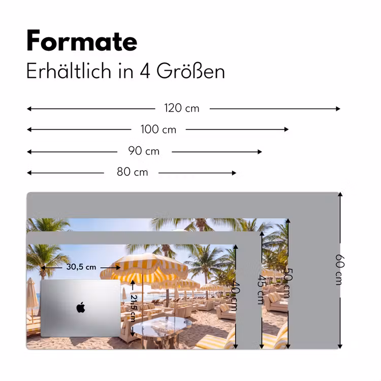 Strand - Ligbedden - Vakantie - Modern - Geel Muismat XXL klein -ysfeer5_duits