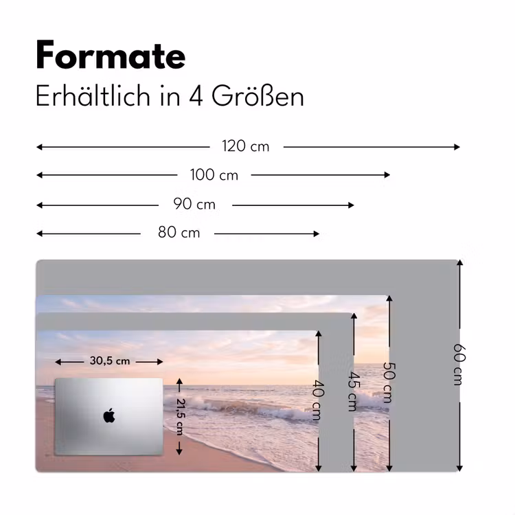 Schreibtischunterlage - Strand – Meer – Wellen – Natur – Sonnenuntergang - Strand - Zee - Golven - Natuur - Zonsondergang Muismat XXL klein