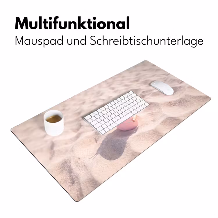 Schreibtischunterlage - Strand – Muscheln – Sommer – Rosa – Dekoration - Strand - Schelpen - Zomer - Roze - Decoratie Muismat XXL klein
