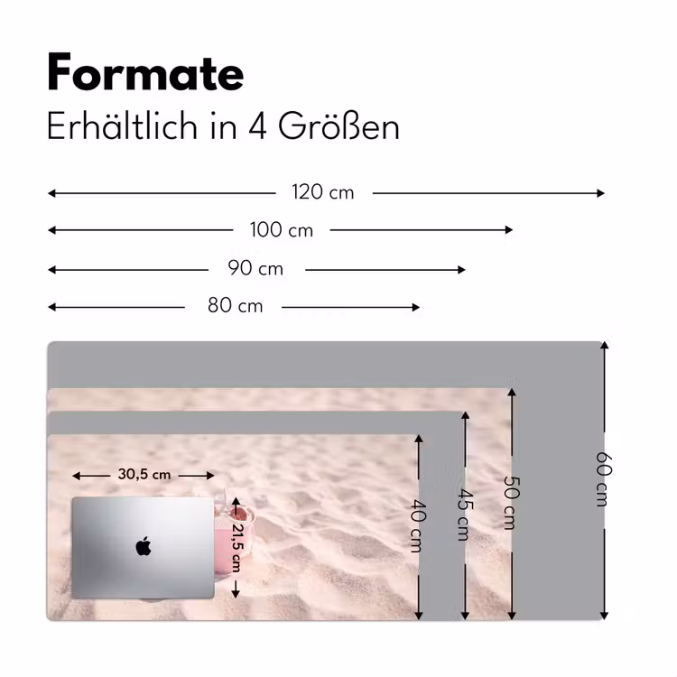 Schreibtischunterlage - Strand – Muscheln – Sommer – Rosa – Dekoration - Strand - Schelpen - Zomer - Roze - Decoratie Muismat XXL klein