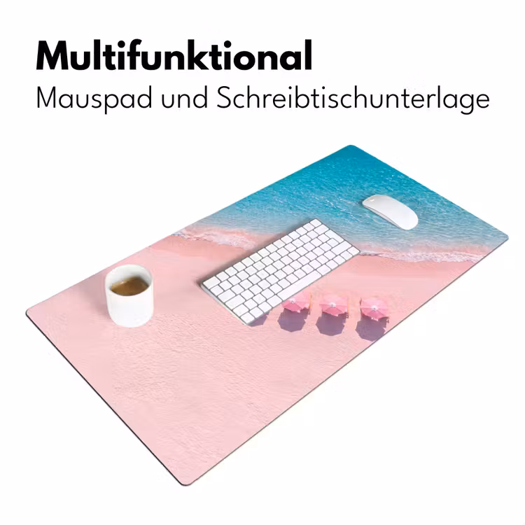 Schreibtischunterlage - Strand – Rosa Sand – Meer – Sommer – Natur - Strand - Roze zand - Zee - Zomer - Natuur Muismat XXL klein