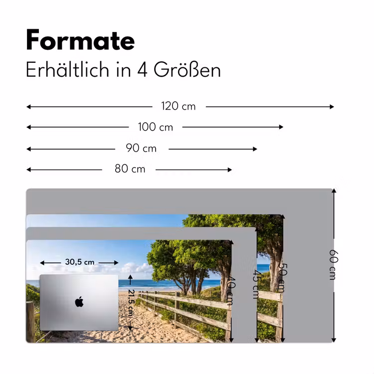 Strand - Zandpad - Oceaan - Natuur Muismat XXL klein -ysfeer5_duits
