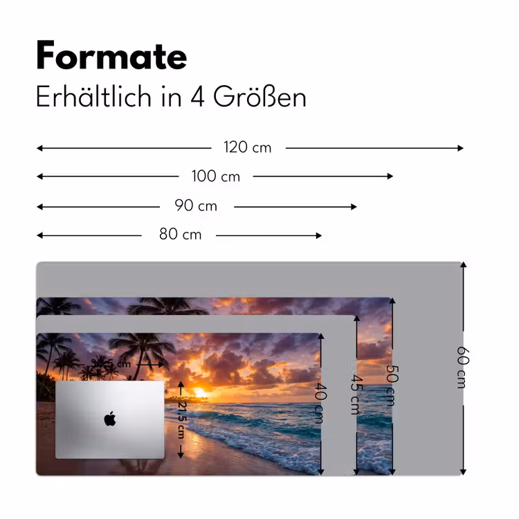 Strand - Zonsopgang - Tropisch - Natuur - Oranje Muismat XXL klein -ysfeer5_duits