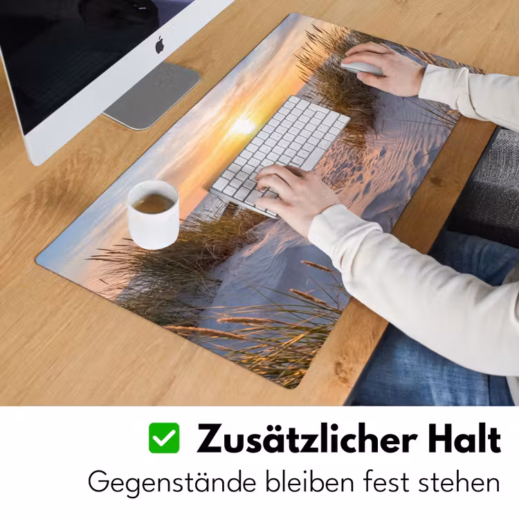 Strand - Zonsondergang - Natuur - Landschap Muismat XXL klein -ysfeer3_duits