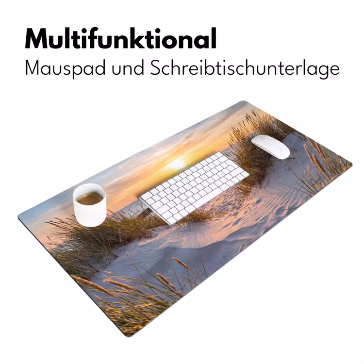 Strand - Zonsondergang - Natuur - Landschap Muismat XXL klein -ysfeer4_duits