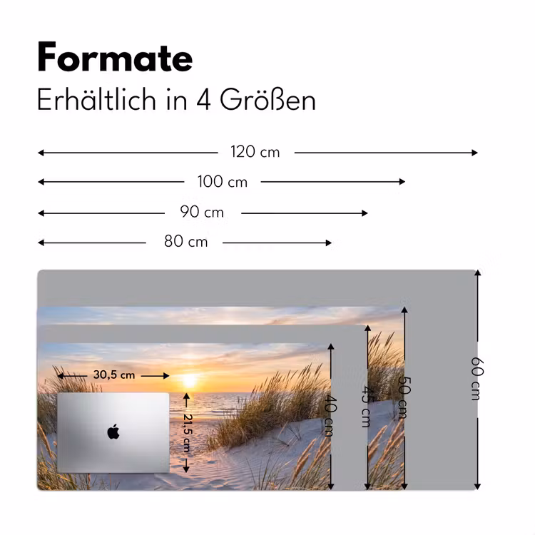 Strand - Zonsondergang - Natuur - Landschap Muismat XXL klein -ysfeer5_duits
