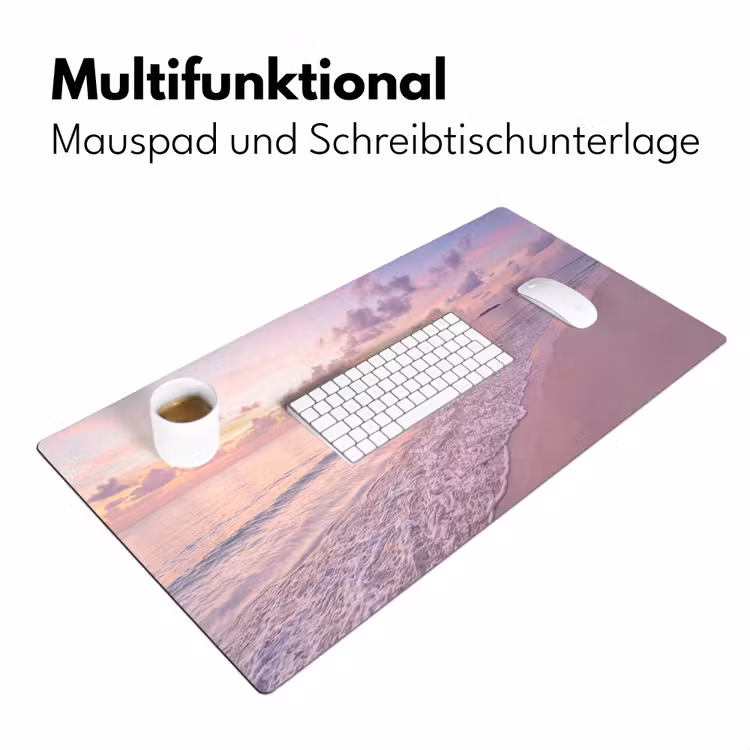 Schreibtischunterlage - Strand – Sonnenuntergang – Natur – Minimalistisch – Rosa — 4