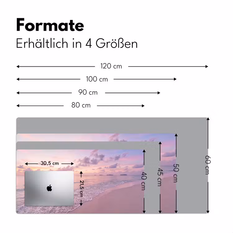 Schreibtischunterlage - Strand – Sonnenuntergang – Natur – Minimalistisch – Rosa — 5