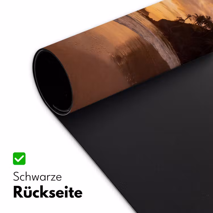 Strand - Zonsondergang - Natuur - Tropisch - Oranje Muismat XXL klein -ysfeer2_duits