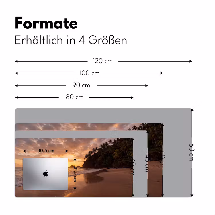 Strand - Zonsondergang - Natuur - Tropisch - Oranje Muismat XXL klein -ysfeer5_duits