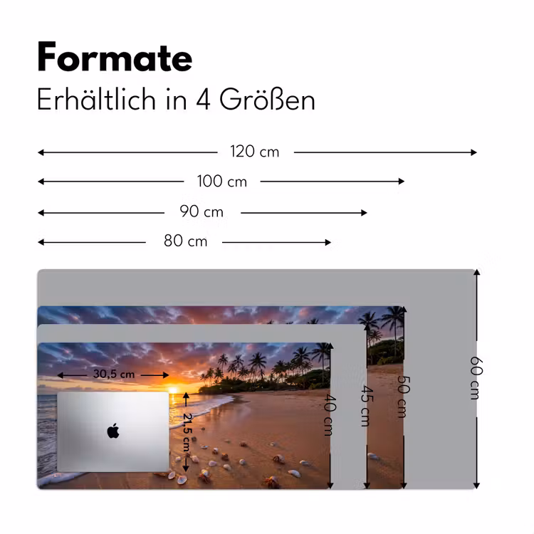 Strand - Zonsondergang - Palmbomen - Natuur - Oranje Muismat XXL klein -ysfeer5_duits