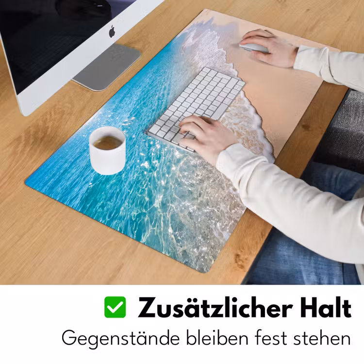 Strand - Water - Natuur - Blauw - Beige Muismat XXL klein -ysfeer3_duits