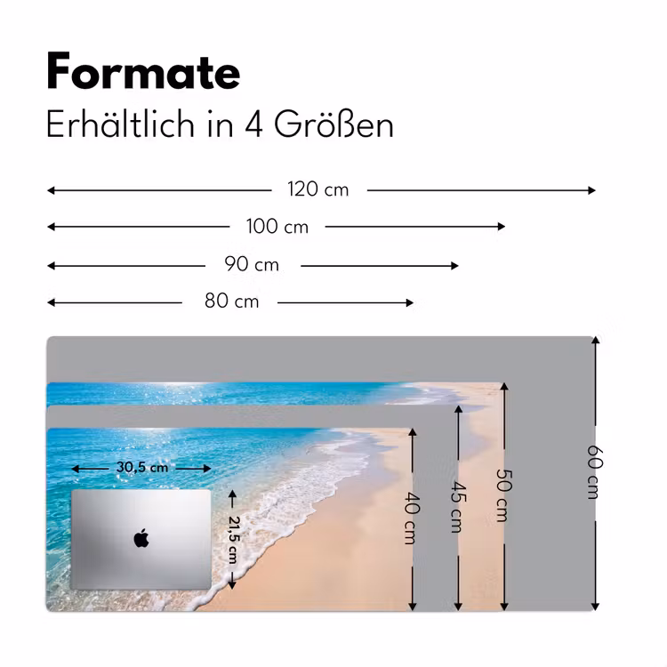 Strand - Water - Natuur - Blauw - Beige Muismat XXL klein -ysfeer5_duits