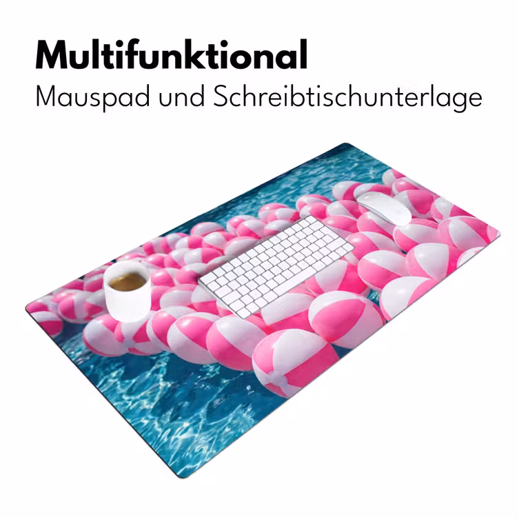 Strandballen - Roze - Water Muismat XXL klein -ysfeer4_duits