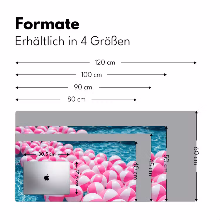 Strandballen - Roze - Water Muismat XXL klein -ysfeer5_duits
