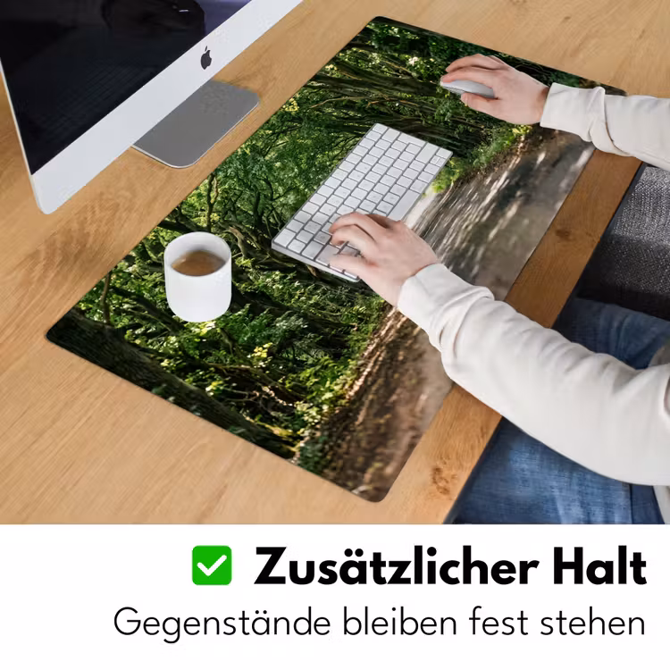 Weg - Bomen - Natuur - Groen Muismat XXL klein -ysfeer3_duits