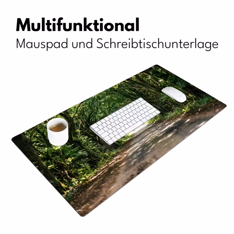 Weg - Bomen - Natuur - Groen Muismat XXL klein -ysfeer4_duits