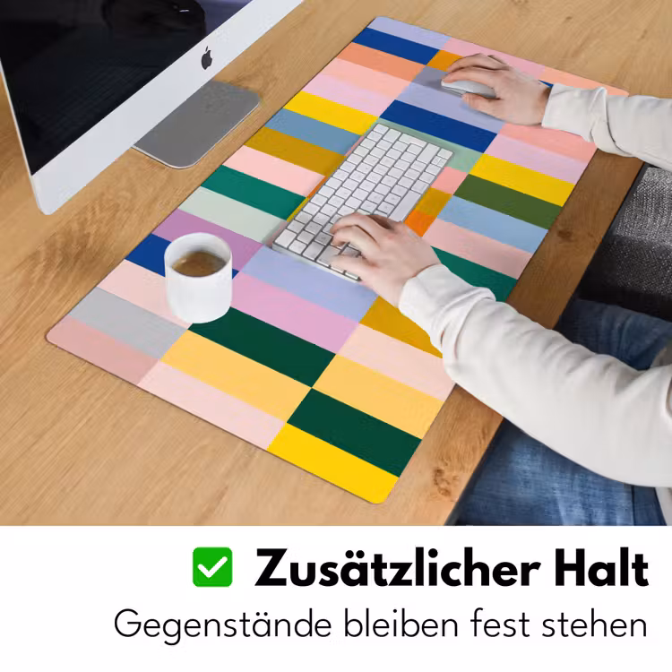 Stroken - Blauw - Patroon - Abstract Muismat XXL klein -ysfeer3_duits