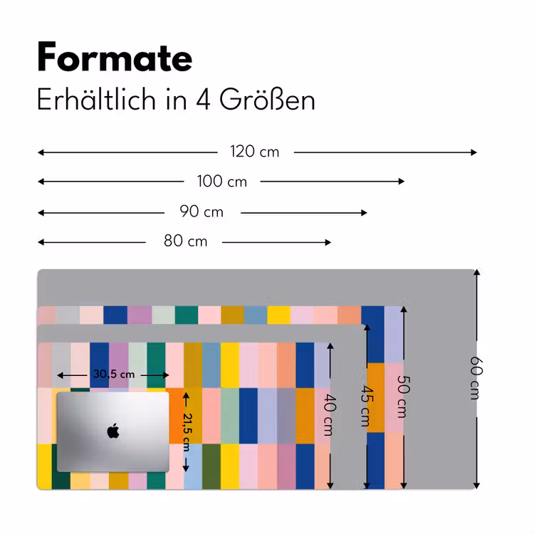 Stroken - Blauw - Patroon - Abstract Muismat XXL klein -ysfeer5_duits