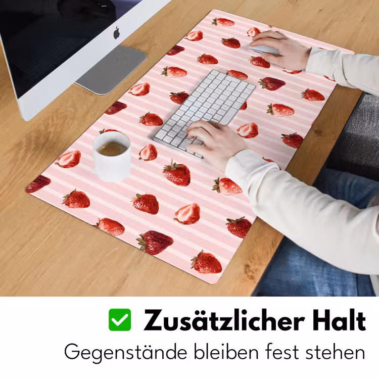 Strepen - Aardbei - Roze Muismat XXL klein 681 -ysfeer3_duits