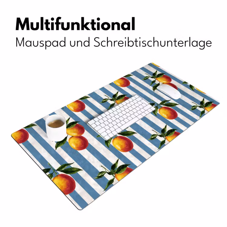 Strepen - Citroen - Blauw Muismat XXL klein 681 -ysfeer4_duits