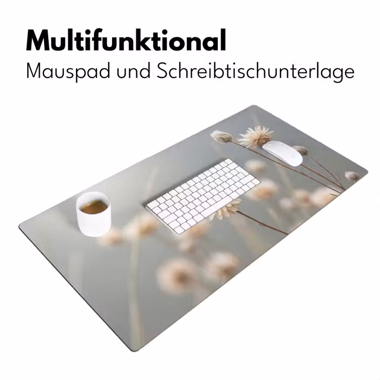 Strobloemen - Wit - Daglicht Muismat XXL klein -ysfeer4_duits
