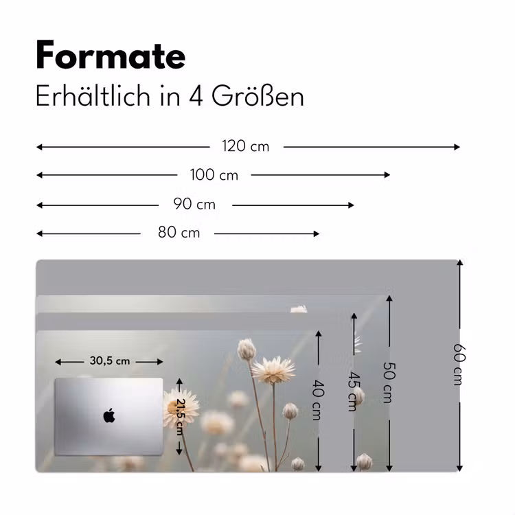 Strobloemen - Wit - Daglicht Muismat XXL klein -ysfeer5_duits