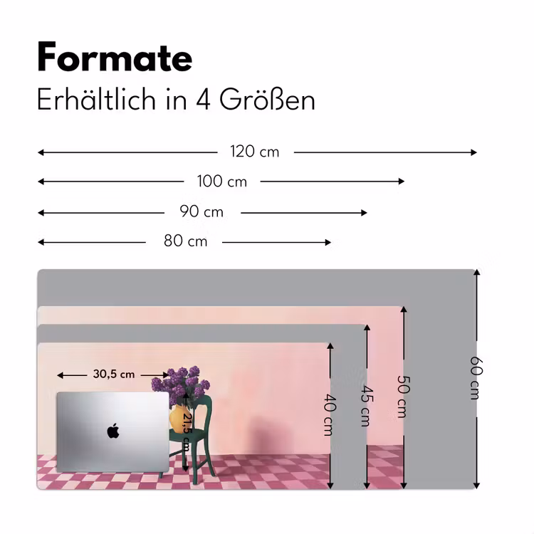 Stoel - Vaas - Bloemen - Geblokt Muismat XXL klein -ysfeer5_duits