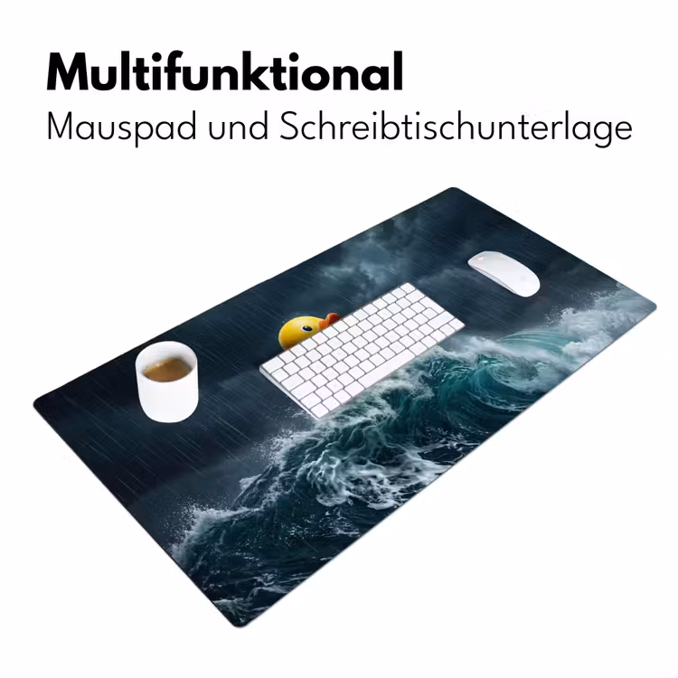 Storm - Badeend - Golven Muismat XXL klein -ysfeer4_duits