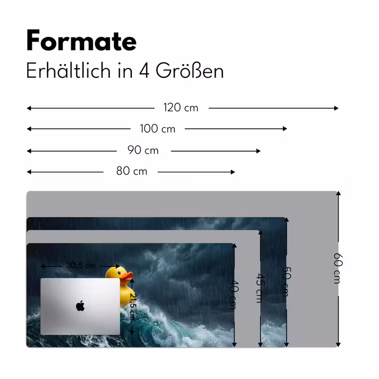 Storm - Badeend - Golven Muismat XXL klein -ysfeer5_duits