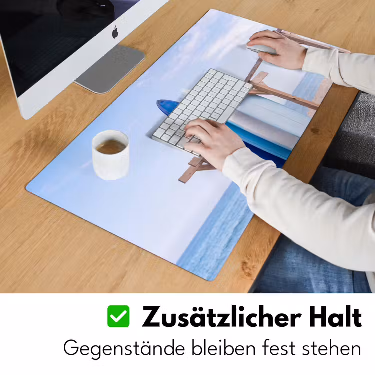 Schreibtischunterlage - Surfbrett – Strand – Sommer – Blau – Wasser - Surfplank - Strand - Zomer - Blauw - Water Muismat XXL klein