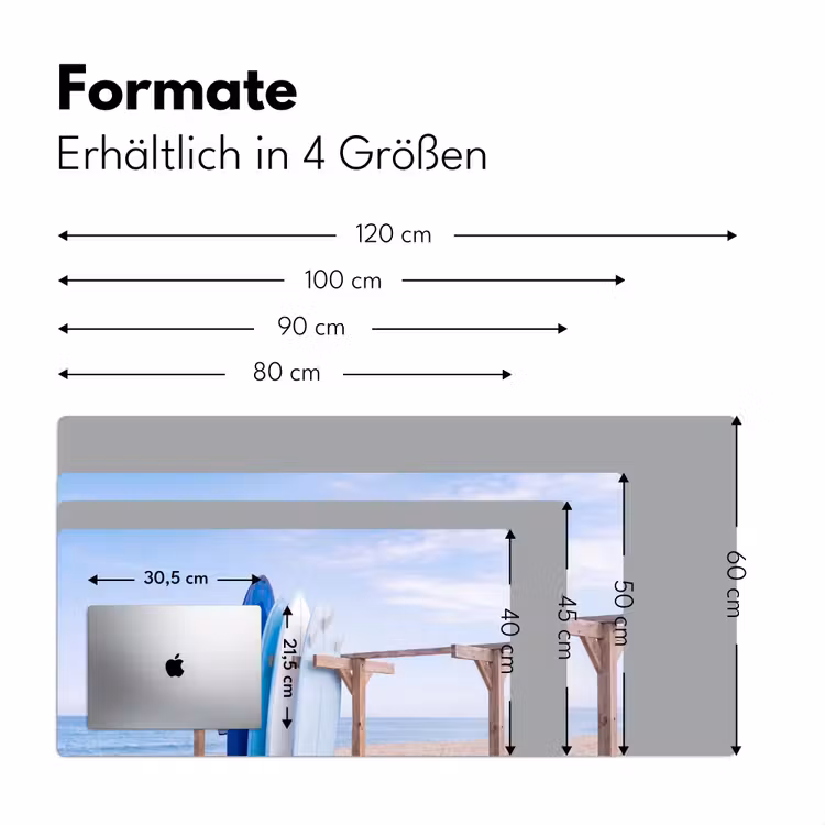 Schreibtischunterlage - Surfbrett – Strand – Sommer – Blau – Wasser - Surfplank - Strand - Zomer - Blauw - Water Muismat XXL klein