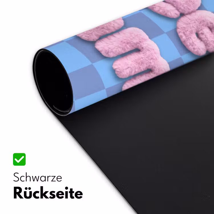 Sweet dreams - Vierkanten - Roze - Blauw Muismat XXL klein -ysfeer2_duits