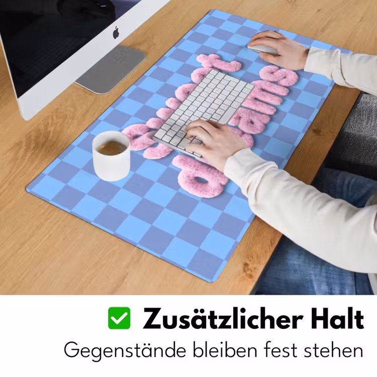 Sweet dreams - Vierkanten - Roze - Blauw Muismat XXL klein -ysfeer3_duits