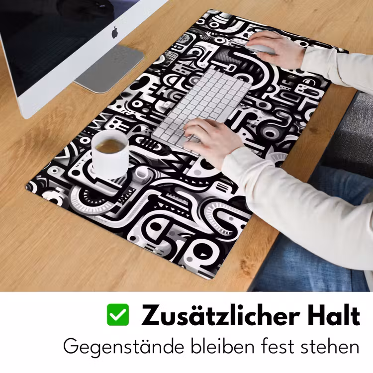 Symbolen - Abstract - Grafisch - Zwart Muismat XXL klein -ysfeer3_duits