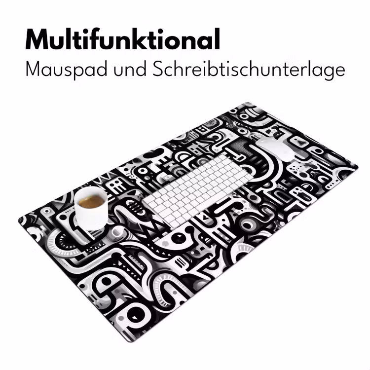 Symbolen - Abstract - Grafisch - Zwart Muismat XXL klein -ysfeer4_duits