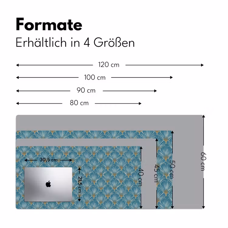 Symmetrisch - Patroon - Blauw Muismat XXL klein 681 -ysfeer5_duits