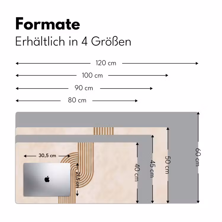 Symmetrische bocht - Koperkleurig Muismat XXL klein -ysfeer5_duits
