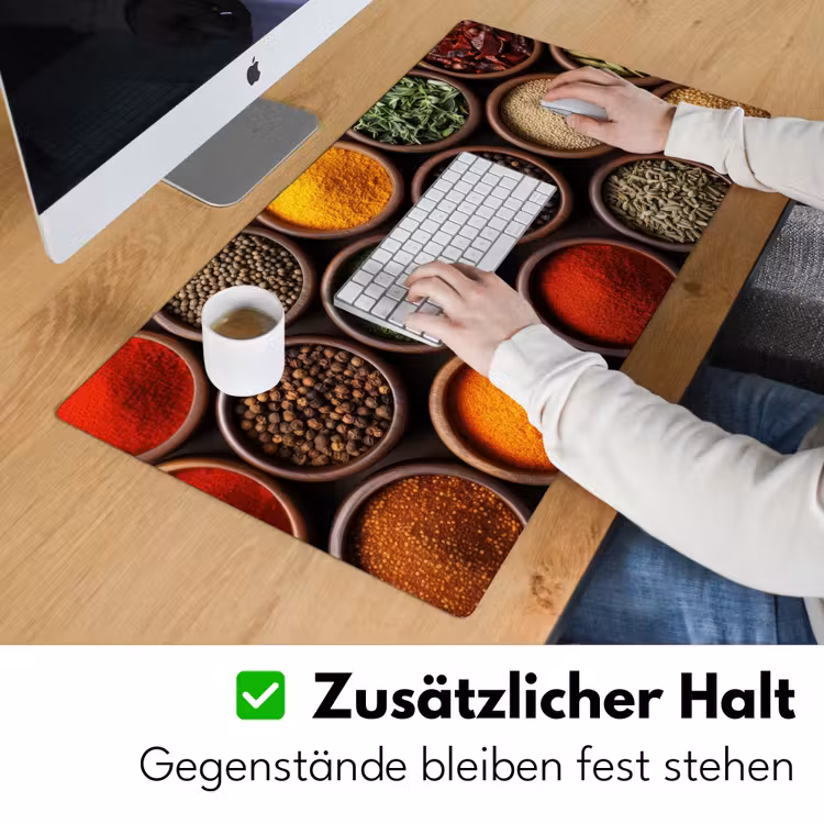 Bakjes - Hout - Kruiden - Kleurrijk Muismat XXL klein -ysfeer3_duits