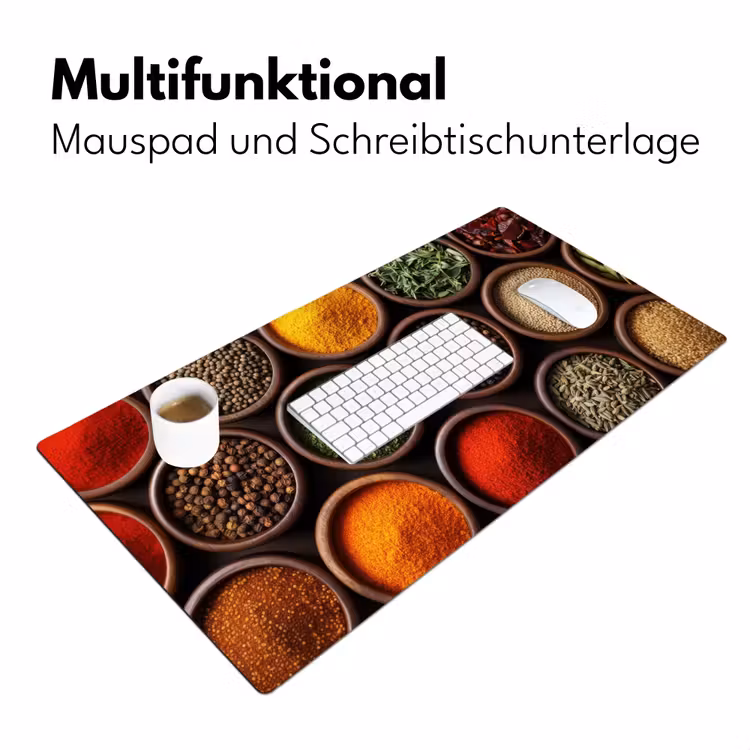 Bakjes - Hout - Kruiden - Kleurrijk Muismat XXL klein -ysfeer4_duits