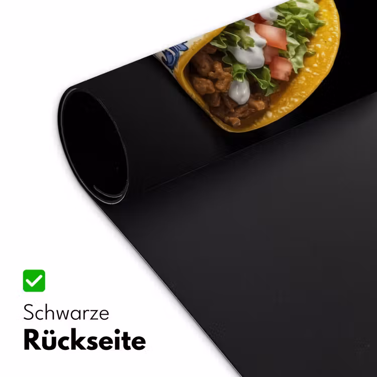 Taco - Vlees - Salade - Delftsblauw - Motief Muismat XXL klein -ysfeer2_duits