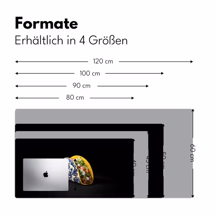 Taco - Vlees - Salade - Delftsblauw - Motief Muismat XXL klein -ysfeer5_duits