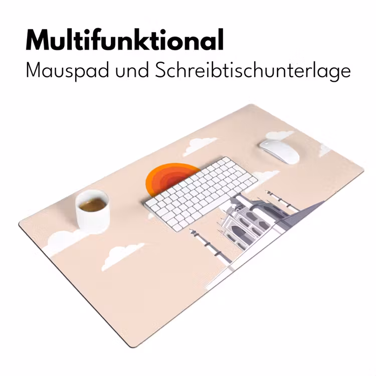 Schreibtischunterlage - Taj Mahal – Sonne – Kuppel – Architektur – Indien – Grafisch - Taj Mahal - Zon - Koepel - Architectuur - India - Grafisch Muismat XXL klein